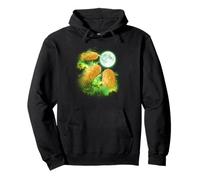 Chicken nugget howling at the moon green tie dye 3 nuggets Pullover Hoodie