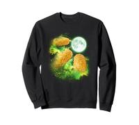 Chicken nugget howling at the moon green tie dye 3 nuggets Sweatshirt