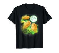 Chicken Nugget Howling at The Moon Green tie dye 3 Nuggets T-Shirt