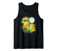 Chicken Nugget Howling at The Moon Green tie dye 3 Nuggets Tank Top