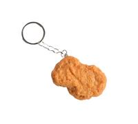 Chicken Nugget Keychain, 3D Realistic Fake Food Shaped Key Ring Charm | Funny Novelty Bag Pendant, Simulation Fried Chicken Ornament, For Backpack Purse & Keys, Hilarious Gag Gift for Food Lovers