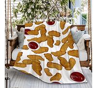 Chicken Nuggets Blanket Fried Chicken Decor Throw Big Blankets Flannel Soft Fleece Bedspread Home Decor All Season for Bed Couch Living Room ExtraLarge 90 X120 Inch