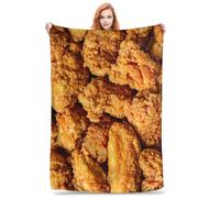 Chicken Nuggets Blanket Gift for Kids Boys Girls Plush Lightweight Funny Food Super Soft Flannel Throws Blankets Men Women Bedding for Party Couch Sofa Bed Camping Travel 50"x40" Poster for Toddler