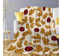 Chicken Nuggets Fall Winter Food Blanket Lightweight Plush Cozy Super Soft Flannel Fleece Warm Throw Blankets Home Decor for Bed Couch Sofa Living Room 60"x50" M for Teen