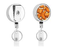 Chicken Nuggets Food Funny Retractable ID Badge Holder Reel with Clip Key Ring for Nurse Name Card Keychain