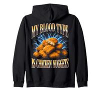 Chicken Nuggets Funny Cringe Zip Hoodie