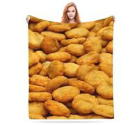 Chicken Nuggets Funny Food Realistic Print Flannel Fleece Blanket Lightweight Cozy Bed Blankets Soft Throw Blanket Fit Couch Sofa for for Home Bedding Living Room Traveling Camping 50 X40
