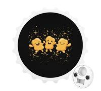 Chicken Nuggets Happy Dance 2 in 1 Magnetic Beer Bottle Opener Fridge Magnets Easy Storage Gift for Men Women White-Style