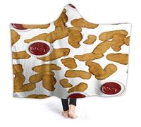 Chicken Nuggets Hooded Blanket Ultra Soft Wearable Throw Blanket Coral Fleece Blanket Hoodie Cloak for Sofa Lounge Bed Napping Medium 60x50In（Travel） Teens