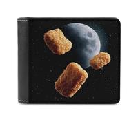 Chicken Nuggets Howl at Moon Funny Funny Wallet for Men RFID Blocking Bifold Wallet Soft Billfold with Card Slots Custom Gifts