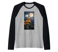 Chicken Nuggets Howl at The Moon Raglan Baseball Tee