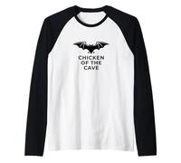 Chicken of The Cave - Funny Bat Humor Raglan Baseball Tee