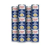 Chicken of the Sea Chub Mackerel in Brine, 15 Oz Cans (Pack of 12), Nutrient Rich Canned Mackerel, Wild Peach