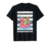 Chicken on a Floating Flamingo T-Shirt