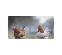 Chicken on The Grass Keyboard Mat Large Gaming Mouse Pad, Anti-Slip Desk Mat for Desktop Desk Work/Home Writing Mat 11.8 * 23.6 Inches