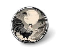 Chicken on The Mountain Button Pin Round Alloy Lapel Pins Badges Novelty Funny Enamel Pins Button Lapel Personalized Pinback Button Badges Cute Brooche Pin for Backpacks Jackets Bags