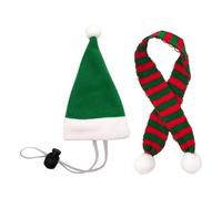 Chicken Outfits, Santa Dress up for Farm Animals, Christmas Pet Chicken Hat Scarf Set with Adjustable Chin Strap, for Duck Hamster Rabbit Kitty Parrot Puppy Lizard Farm Decor