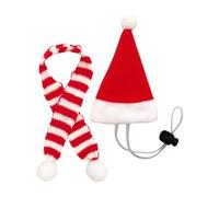 Chicken Outfits - Santa Dress up for Farm Animals - Small Animal Tiny Santa Hat with Adjustable Chin Strap,for Hen Hamster Rabbit Kitty Parrot Puppy Lizard Farm Decoration