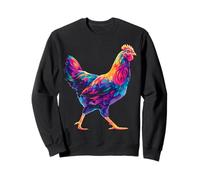 Chicken Painting Art Graphic Farm Motif Design Animal Print Sweatshirt