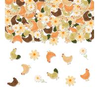 Chicken Party Decorations, 200PCS Chicken Floral Confetti Farm Animal Themed Paper Scatter Double-Sided Printing Barnyard Little Chick Table Decor for Kids Hen Flower Theme Birthday Party Supplies