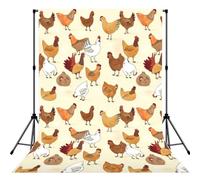 Chicken Pattern Anti-Wrinkle Photography Background Backdrop For Portrait, Party Decoration, Video Recording & Events - 5x7ft