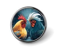 Chicken Pattern Badge Holder Personalized Metal Button Pin Fashion Round Badge with Pattern Pin DIY Button Badges Exquisite Brooch Crafts Gift Clothes Decorative Pins