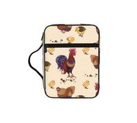 Chicken Pattern Bible Cover Case Waterproof Bible Bag with Handle Organizer Storage Book Cover for Bible Study