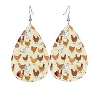 Chicken Pattern Holiday Earrings For Women, Festive Star Drop Earrings, Chic Dangle Jewelry For Celebrations