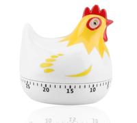 Chicken Pattern Kitchen Timer, Cute Chicken Shaped Countdown Reminder Mini Counters Timing Reminder Manual Egg Animal Timer for Cooking and Baking (White)