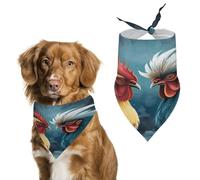 Chicken Pattern Pet Scarf Adjustable Pet Accessories Triangular Scarf Washable Floral Print Puppy Bib Bandana Stylish Comfortable Cat Scarves for Holiday Scarfs