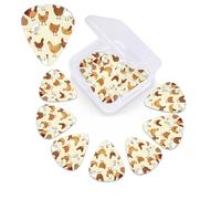 Chicken Pattern Print Guitar Pick 12 Pack With Guitar Pick Case Guitar Plectrums Pick 0.46mm 0.96mm 0.71mm Guitar Accessories For Bass Electric Acoustic Guitars Ukulele