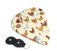 Chicken Pattern Printed Guitar Picks 6 Pcs Guitar Plectrum Acoustic Electric Guitar Pick For Bass Electric Acoustic Guitars Ukulele Thin Medium Thick Set 0.71mm