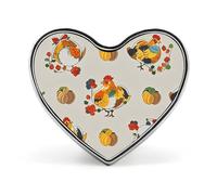 Chicken Pattern Sweet Gingerbread House Lapel Pin - Heart Shape Brooch Pins for Men & Women Suit Accessories, 1" Lightweight Enamel Lapel Pins Buttons for Backpacks, Hats, Bags, Lanyards