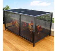 Chicken Pen Outdoor Playpen for Small Animals - Metal Construction with Top and Side Opening Doors, Ideal for Indoor/Outdoor Use