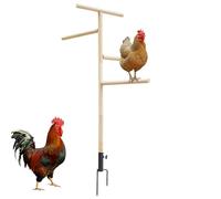 Chicken Perch For Coop | Large Chicken Stand Toy Wooden Chicken Perch Strong With Ground Plug Birds Training Branch Perch Triangular Roosting Bar Chicken Coop Accessories Poultry Perch 145x40cm