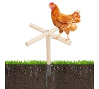 Chicken Perch for Coop | Parrots Roosts and Perches Stand | Wooden Chicken Perch Strong Chick Jungle Gym Roosting Bar Chick Perch with Metal Ground Plug for Brooder