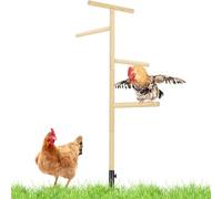 Chicken Perch Stand - Extra Large Wooden , Sturdy Iron Grounding Plug | Outdoor Poultry Training Toy Chickens, Roosters, Chickens, Chickens, Big Birds, Playground, Exercise, Branch Hutch, Be