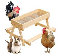 Chicken Picnic Table without Waste - Wooden Chicken Table Feeder | Feeder | Mesh Bottom Stand Keeps Food Fresh Dry for Poultry Turkey Duck Victims