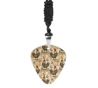 Chicken Pirate Ship Navigation Map Fashion Guitar Picks Necklace Music Jewellery Personalized Pendant