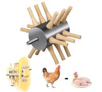 Chicken Plucker Drill Attachment, Duck Plucker, 18 Rubber Fingers Chicken Drill Attachment Stainless Steel Body for Turkey Quail Pheasant Dove