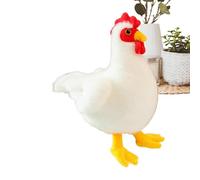 Chicken Plush Animal | Realistic Cute Toys | Animal Plush Desk Figures | Soft White Rooster And Hen For Girls, Boys, Adults, Living Room, Bedroom