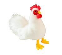 Chicken Plush Animal - Soft Realistic White Rooster Hen | Cute Farm Doll PP Cotton Filling Not Easy Deform | Decor Home Office Birthday Christmas Gift Collection, 18 cm