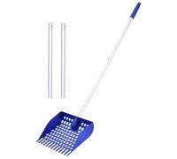 Chicken Poop Scooper And Rake 24.5x22x6 Cm Metal Chicken Coop Scoop For Poop With Adjustable Stainless Steel Handle Sand Sifting Shovel Coops/Animals House For Outdoor Indoor