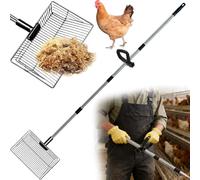 Chicken Poop Scooper, Chicken Litter Scooper, Sieve Scooper, Chicken Coop Accessories, Tools for Cleaning, Chicken Poop Scooper for Separating Faeces and Rubble from Sand De Chicken Litter