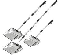 Chicken Poop Scooper, SUVEUS 10 inch Stainless Steel Coop Scoop, Adjustable 32"-67" Long, 5 in 1 Chicken Coops Shavings Shovel, Heavy Duty Sand Sifter Shovel