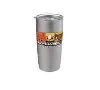 Chicken Poops Eggs Repeat Funny Homesteader Backyard Stainless Steel Insulated Tumbler
