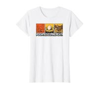Chicken Poops Eggs Repeat Funny Homesteader Backyard Value Graphic T-Shirt, Women, White, XL