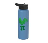 Chicken Pot Pie Pi Tag Weed Word Game Math Numbers March Stainless Steel Insulated Water Bottle