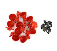 Chicken Poultry Drinker Waterer Bowl Cup Durable ABS Automatic Watering Tool for Chicken Duck Goose Cage Accessories Red 10Pcs