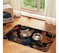 Chicken Print print Cats Pet Bowl Placemat Pet Feeding Mats for Dogs, Non-Slip PU Leather Tablecloth for Pets